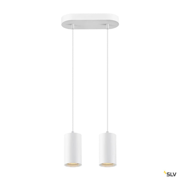 SLV ASTO TUBE, pendant light, GU10, pendant length 250 cm, max. 2x10W, white 1006434