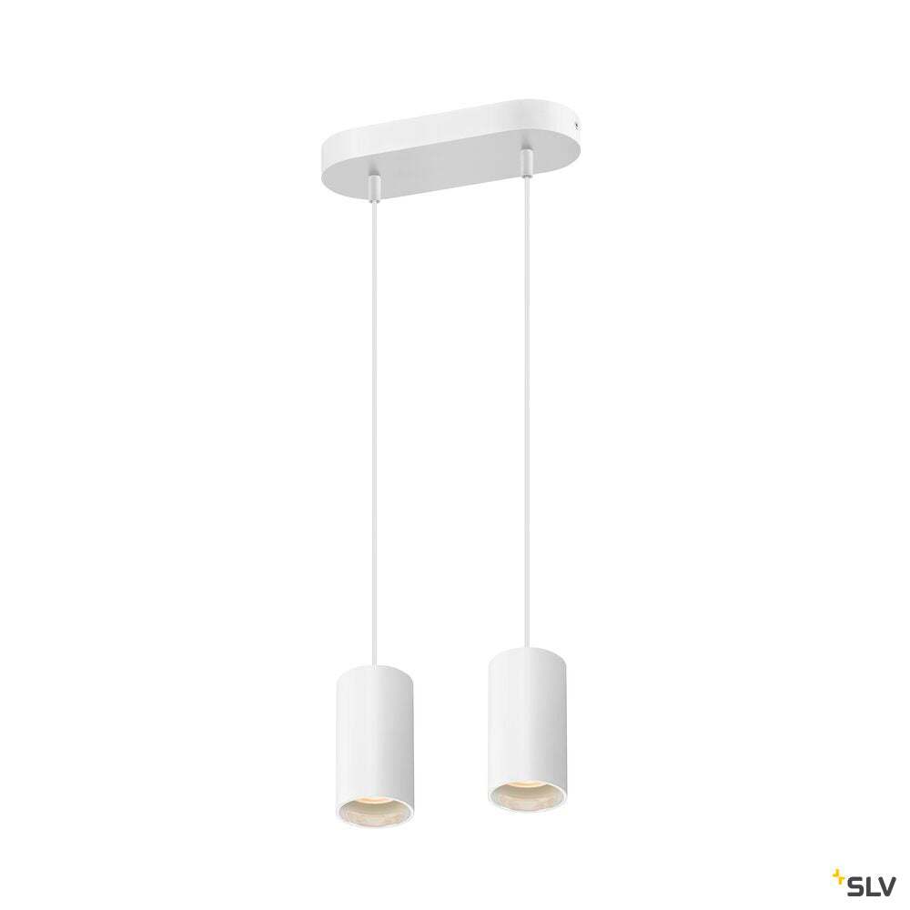 SLV ASTO TUBE, pendant light, GU10, pendant length 250 cm, max. 2x10W, white 1006434