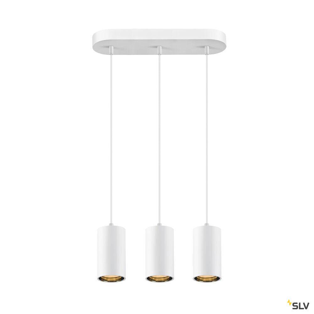 SLV ASTO TUBE, pendant light, GU10, pendant length 250 cm, max. 3x10W, white 1006436