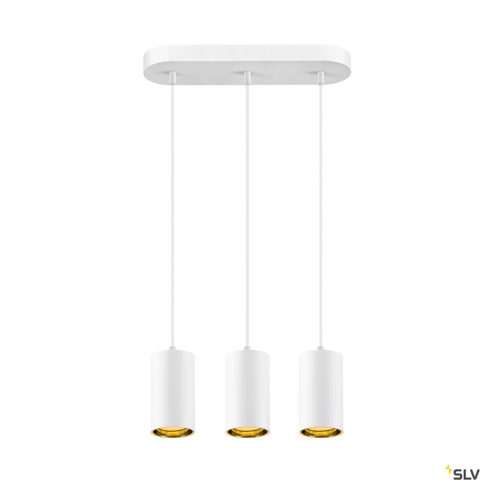 SLV ASTO TUBE, pendant light, GU10, pendant length 250 cm, max. 3x10W, white 1006436