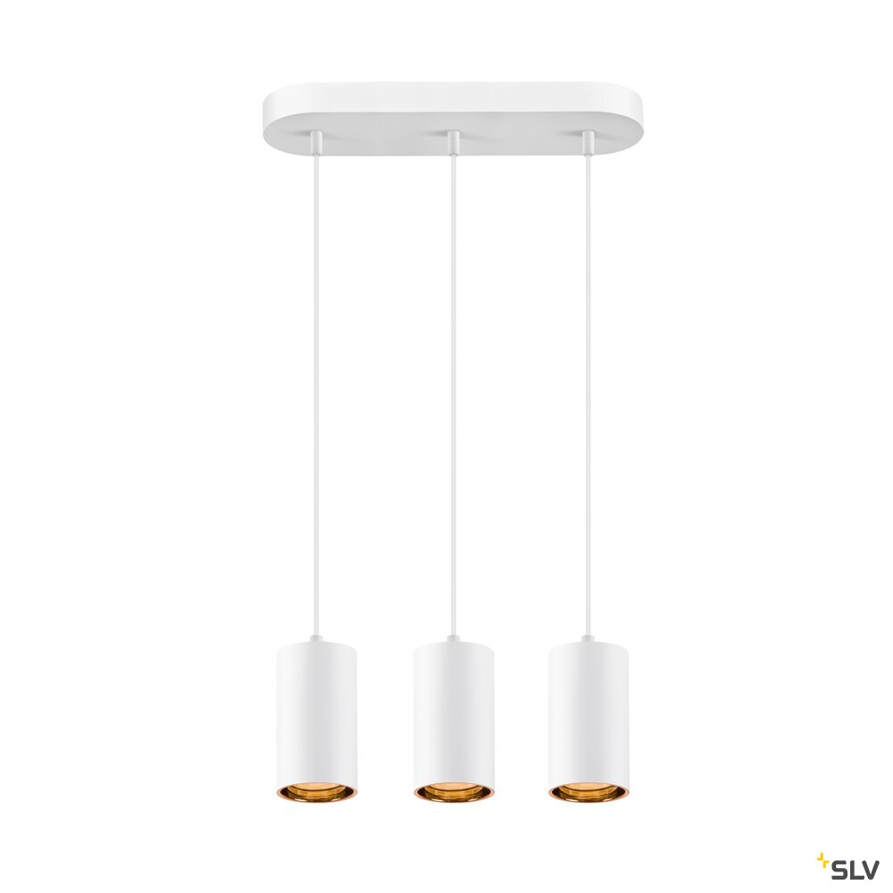 SLV ASTO TUBE, pendant light, GU10, pendant length 250 cm, max. 3x10W, white 1006436