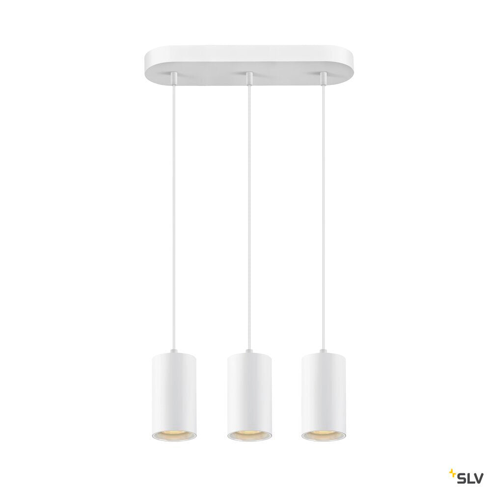 SLV ASTO TUBE, pendant light, GU10, pendant length 250 cm, max. 3x10W, white 1006436