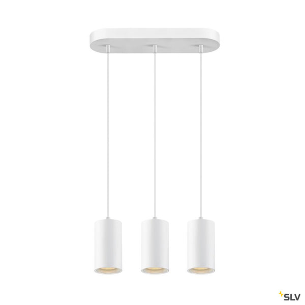 SLV ASTO TUBE, pendant light, GU10, pendant length 250 cm, max. 3x10W, white 1006436