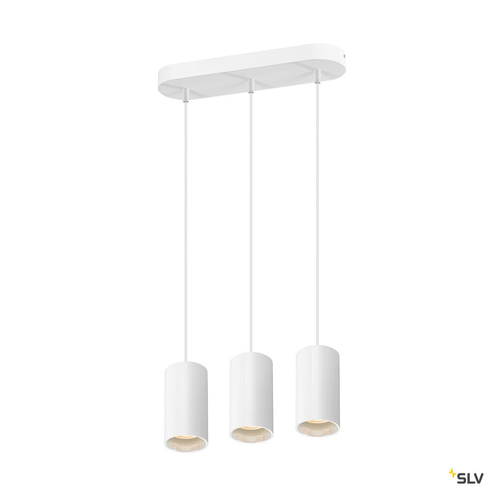 SLV ASTO TUBE, pendant light, GU10, pendant length 250 cm, max. 3x10W, white 1006436