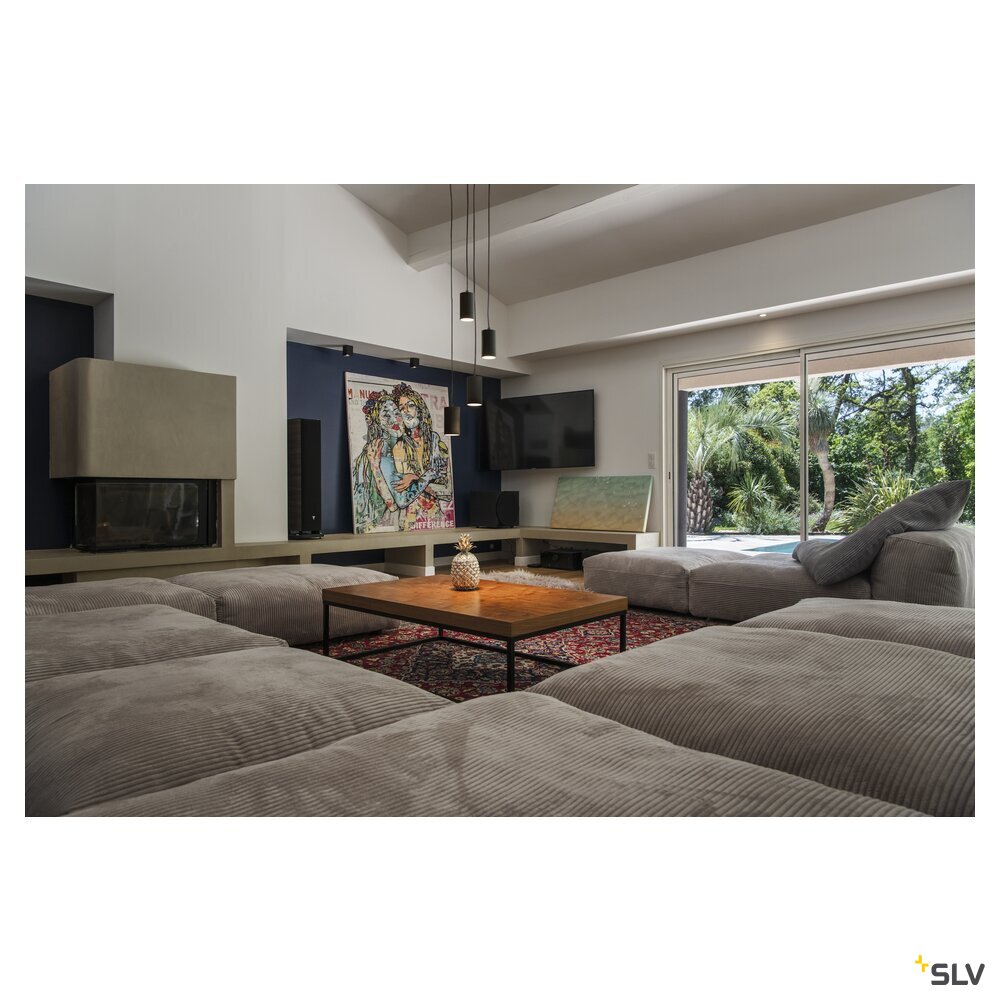 SLV ASTO TUBE, pendant light, GU10, pendant length 250 cm, max. 4x10W, black 1006437