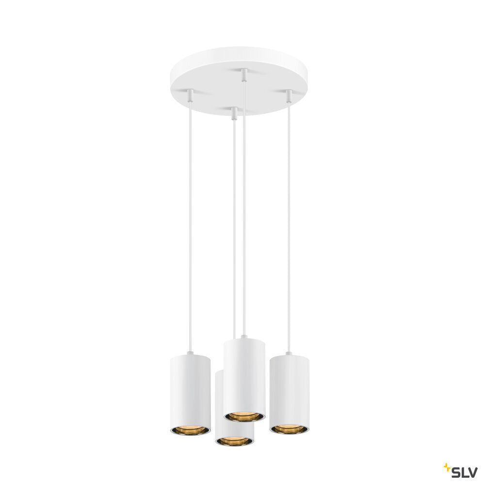 SLV ASTO TUBE, pendant light, GU10, pendant length 250 cm, max. 4x10W, white 1006438