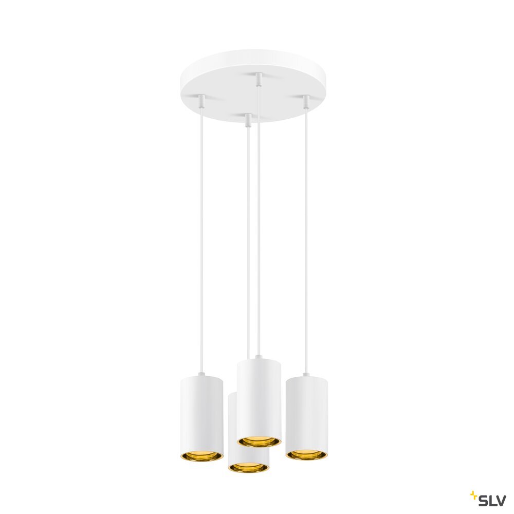SLV ASTO TUBE, pendant light, GU10, pendant length 250 cm, max. 4x10W, white 1006438
