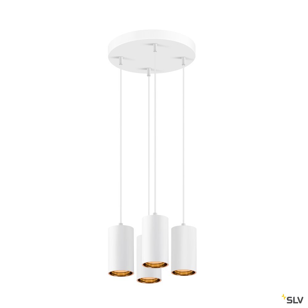 SLV ASTO TUBE, pendant light, GU10, pendant length 250 cm, max. 4x10W, white 1006438