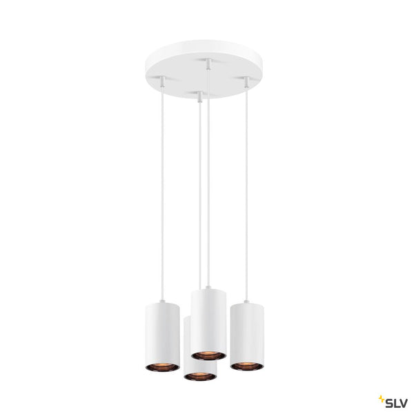 SLV ASTO TUBE, pendant light, GU10, pendant length 250 cm, max. 4x10W, white 1006438
