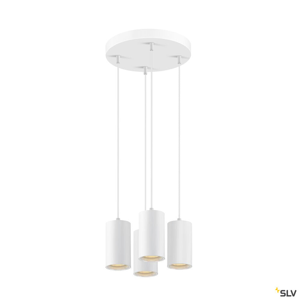 SLV ASTO TUBE, pendant light, GU10, pendant length 250 cm, max. 4x10W, white 1006438