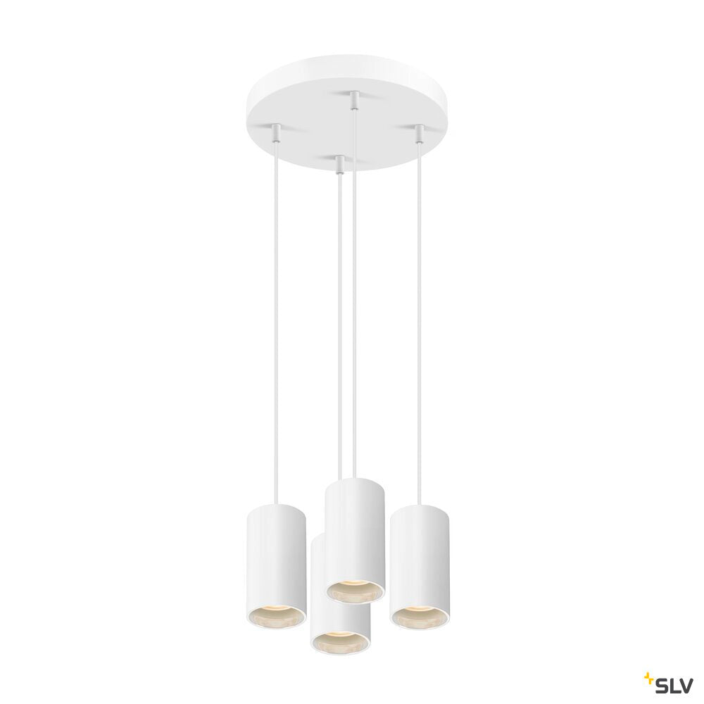 SLV ASTO TUBE, pendant light, GU10, pendant length 250 cm, max. 4x10W, white 1006438