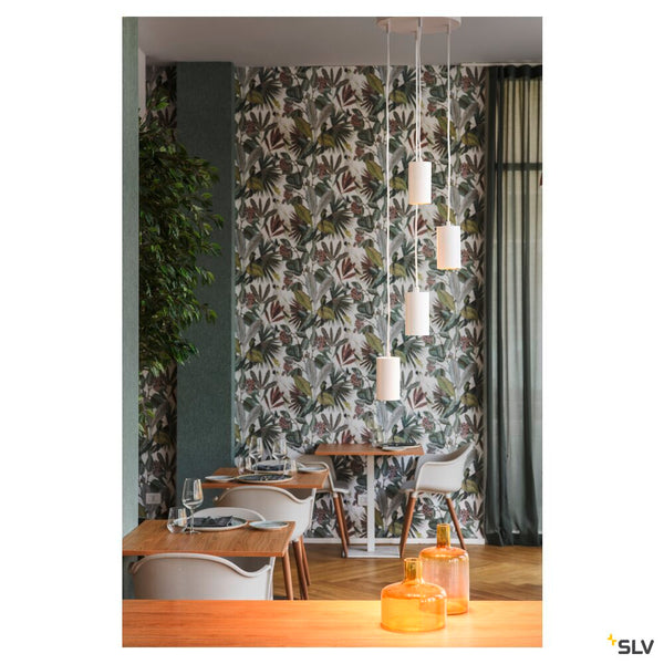 SLV ASTO TUBE, pendant light, GU10, pendant length 250 cm, max. 4x10W, white 1006438