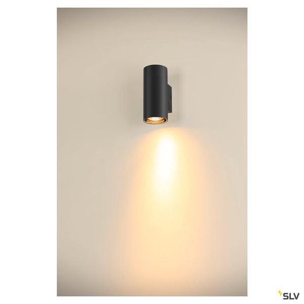 SLV ASTO TUBE, wall-mounted light, cylindrical, max. 1x10W, black 1006441
