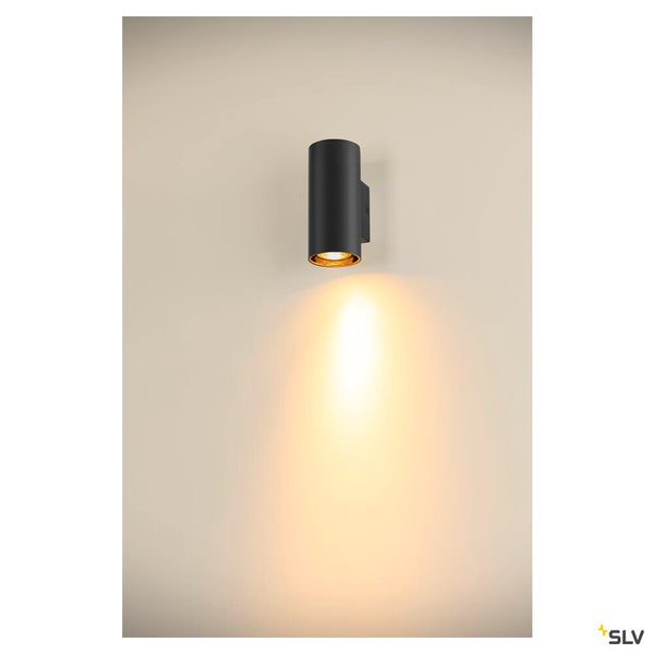 SLV ASTO TUBE, wall-mounted light, cylindrical, max. 1x10W, black 1006441