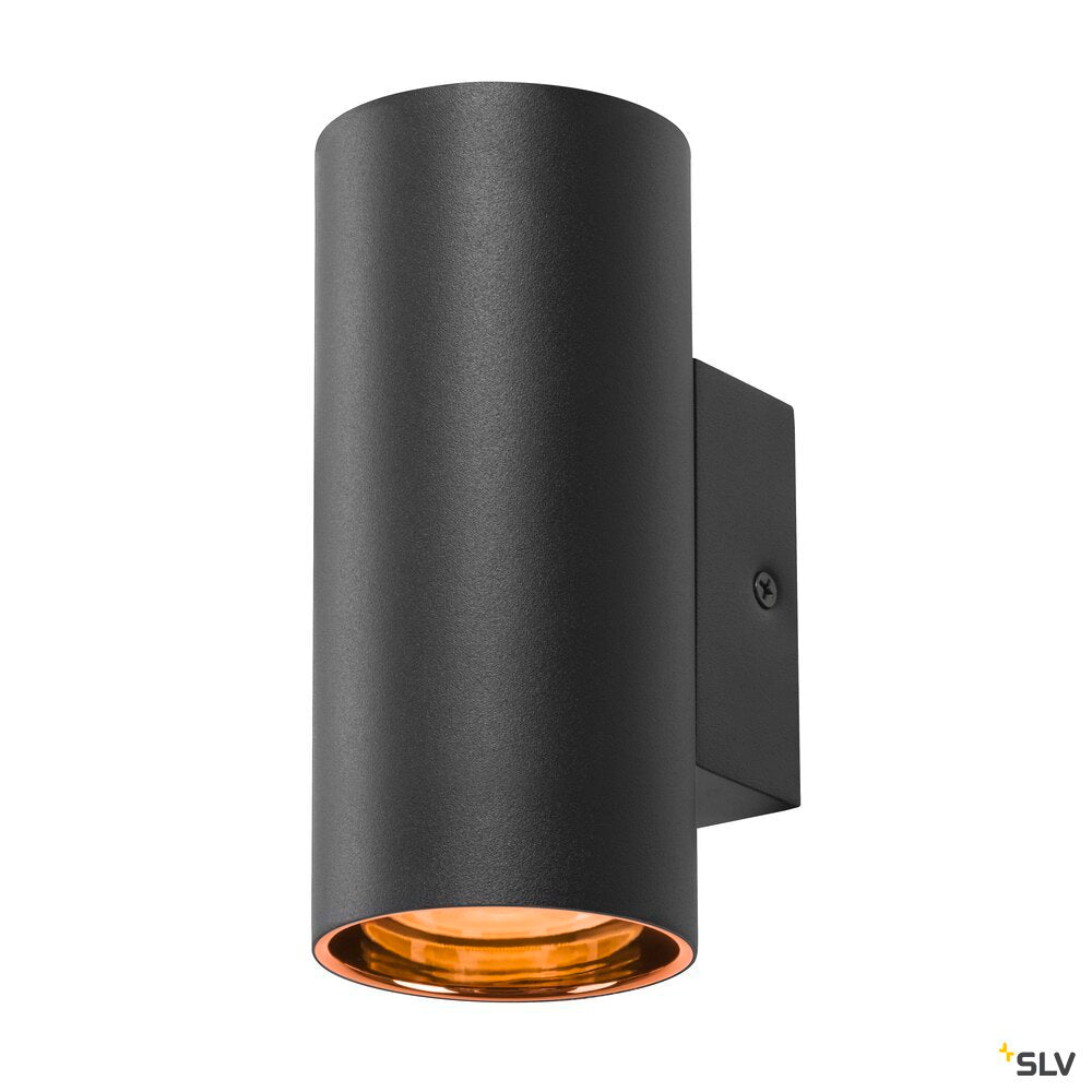 SLV ASTO TUBE, wall-mounted light, cylindrical, max. 1x10W, black 1006441