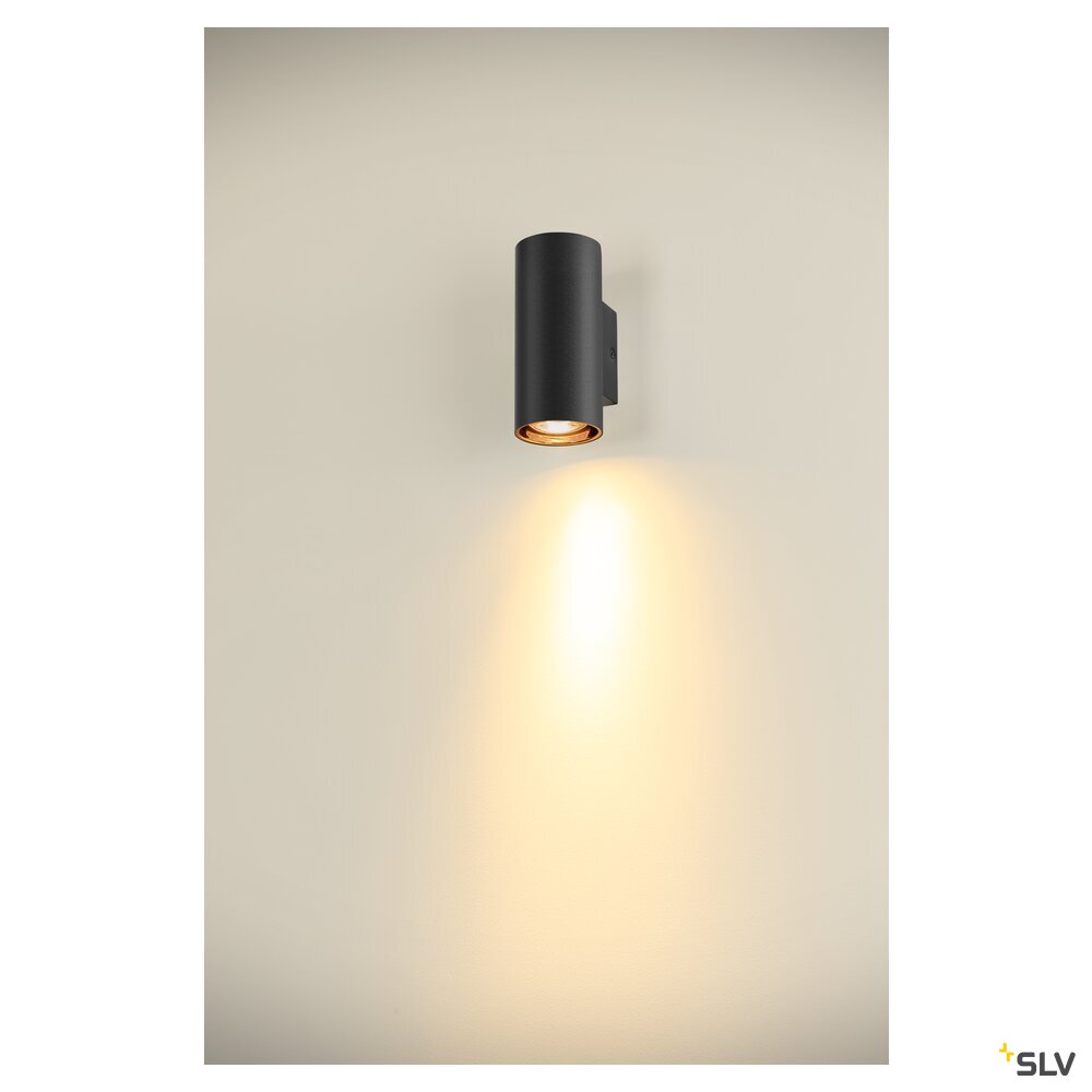 SLV ASTO TUBE, wall-mounted light, cylindrical, max. 1x10W, black 1006441