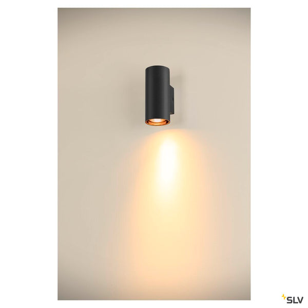 SLV ASTO TUBE, wall-mounted light, cylindrical, max. 1x10W, black 1006441