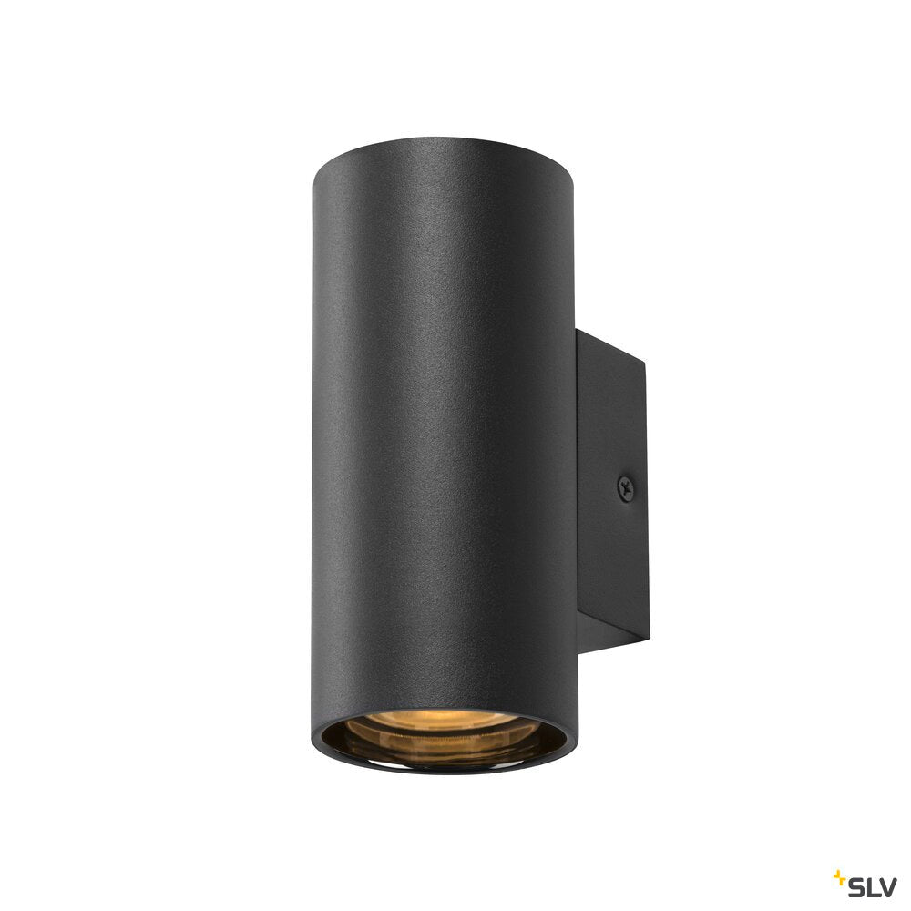 SLV ASTO TUBE, wall-mounted light, cylindrical, max. 1x10W, black 1006441
