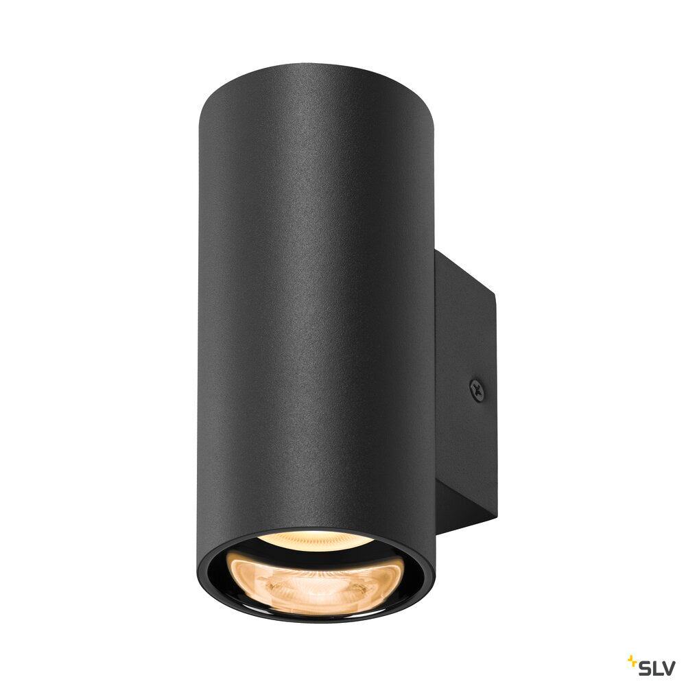 SLV ASTO TUBE, wall-mounted light, cylindrical, max. 1x10W, black 1006441