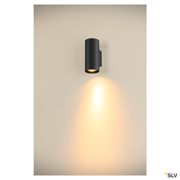 SLV ASTO TUBE, wall-mounted light, cylindrical, max. 1x10W, black 1006441