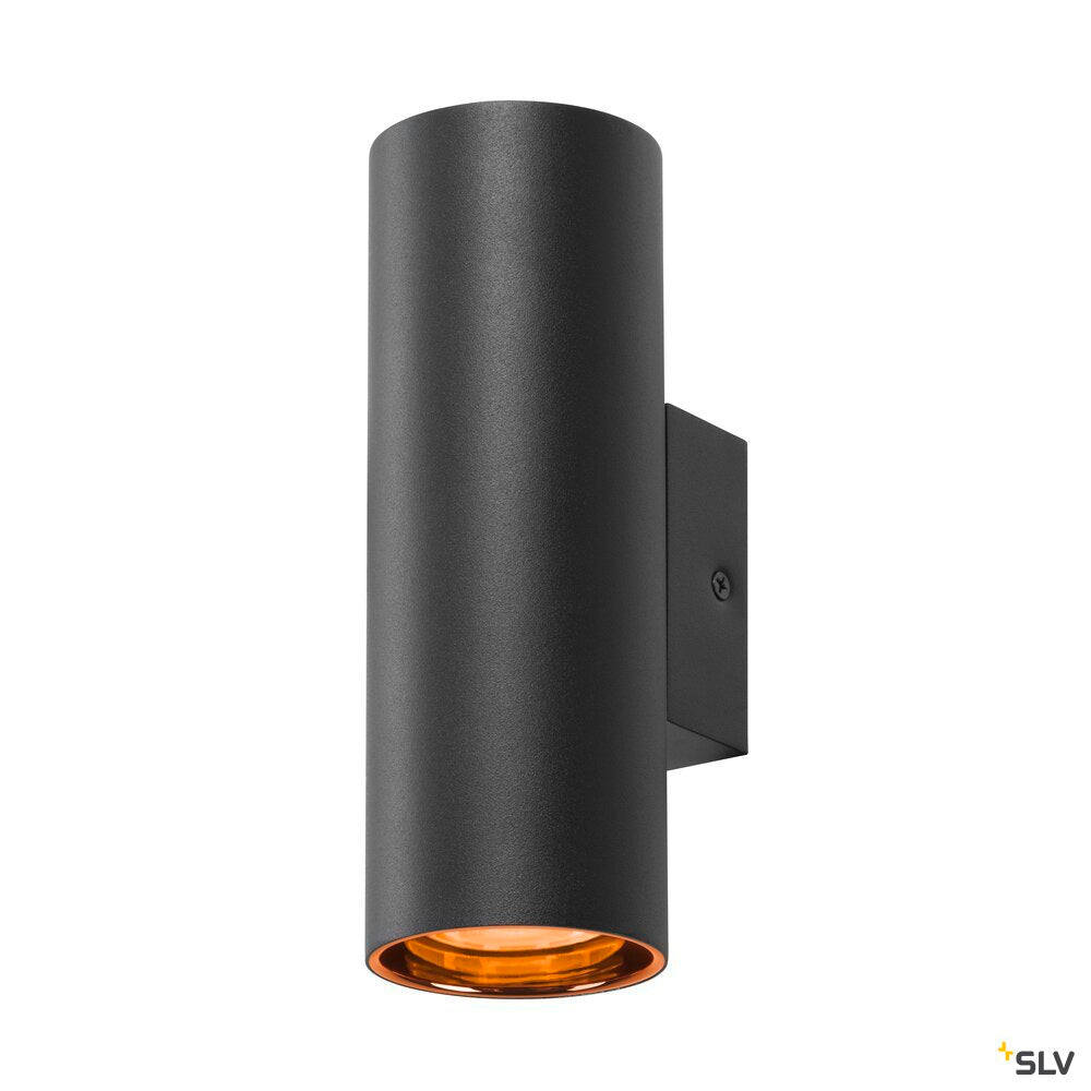 SLV ASTO TUBE, wall-mounted light, cylindrical, max. 2x10W, black 1006443