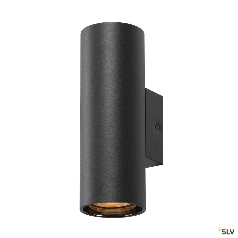 SLV ASTO TUBE, wall-mounted light, cylindrical, max. 2x10W, black 1006443
