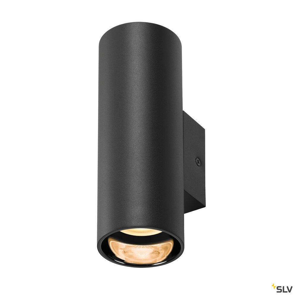 SLV ASTO TUBE, wall-mounted light, cylindrical, max. 2x10W, black 1006443