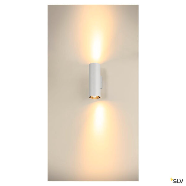SLV ASTO TUBE, wall-mounted light, cylindrical, max. 2x10W, white 1006444