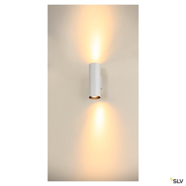 SLV ASTO TUBE, wall-mounted light, cylindrical, max. 2x10W, white 1006444