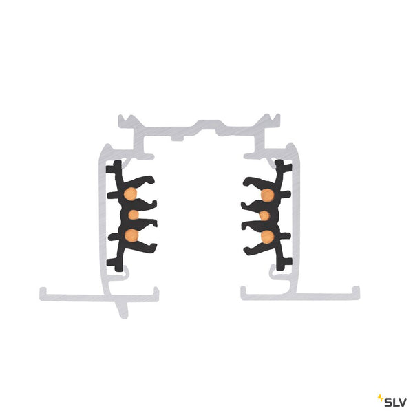 SLV S-TRACK 3-phase mounting track, high-voltage track, 2m, black, DALI 1006513