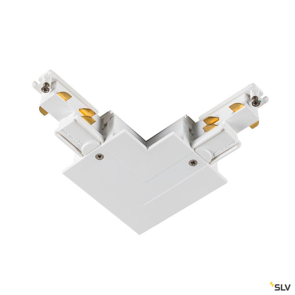 SLV S-TRACK Integrated L-connector with internal earth electrode, white 1006524
