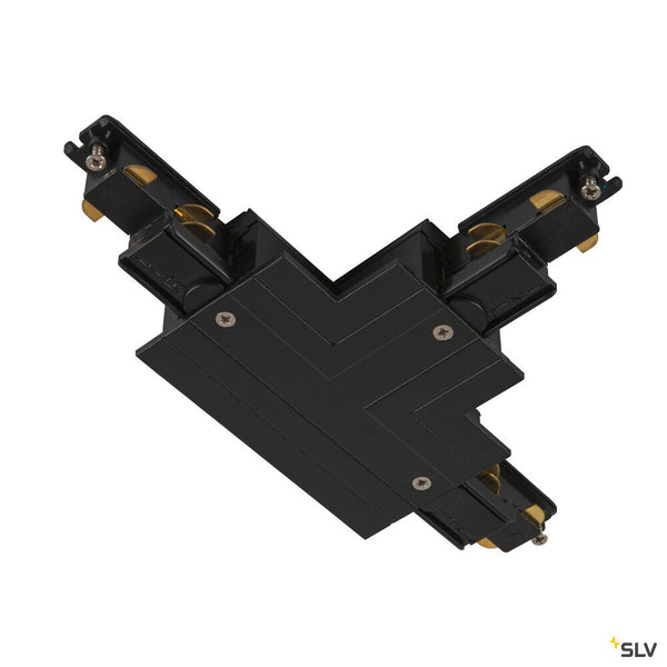 SLV T-connector, for S-TRACK 3-phase mounting track, earth electrode outside left, black, DALI 1006529