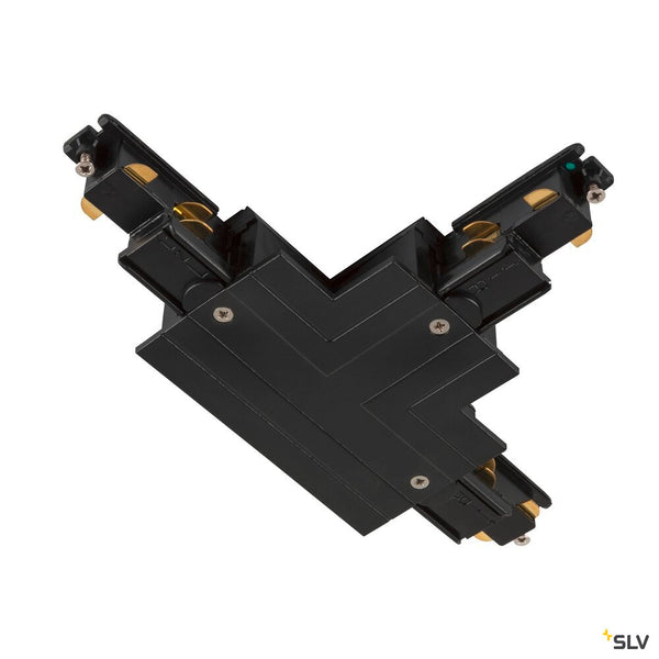 SLV T-connector, for S-TRACK 3-phase mounting track, earth electrode inside right, black, DALI 1006531