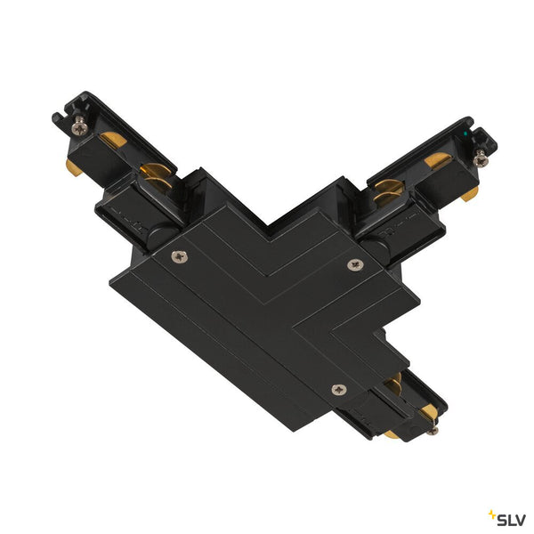 SLV T-connector, for S-TRACK 3-phase mounting track, earth electrode outside right, black, DALI 1006533