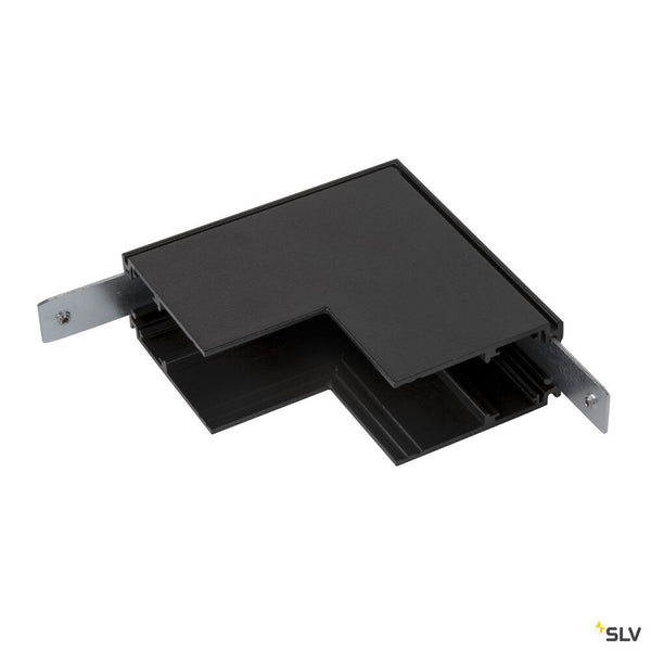 SLV L-connector mechanical, 48V TRACK, for mounting track deep, stereo, black 1006585