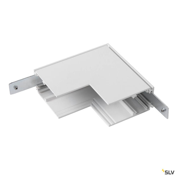 SLV L-connector mechanical, 48V TRACK, for mounting track deep, stereo, white 1006586