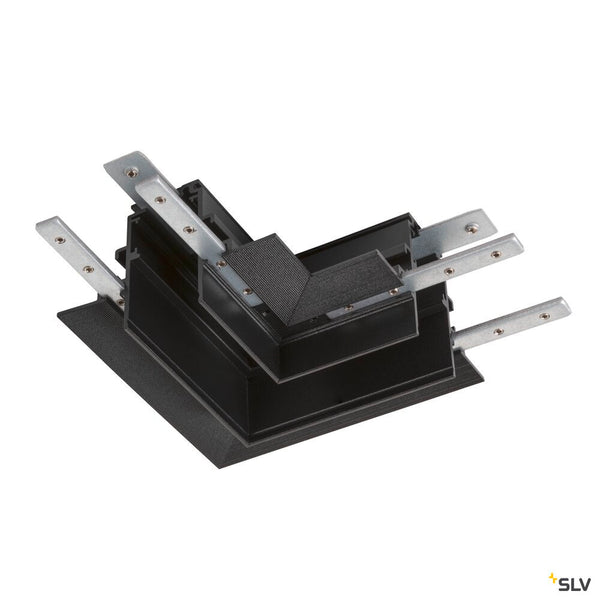 SLV L-connector mechanical, 48V TRACK, for recessed mounting track deep, right, black 1006589