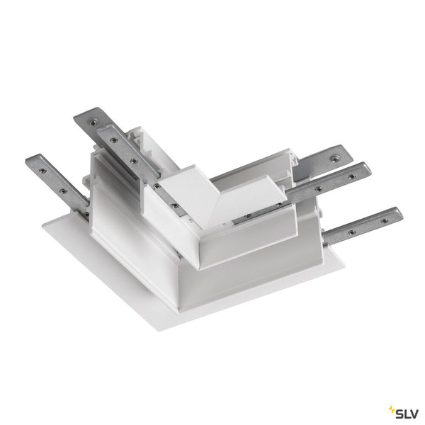 SLV L-connector mechanical, 48V TRACK, for recessed mounting track deep, right, white 1006590