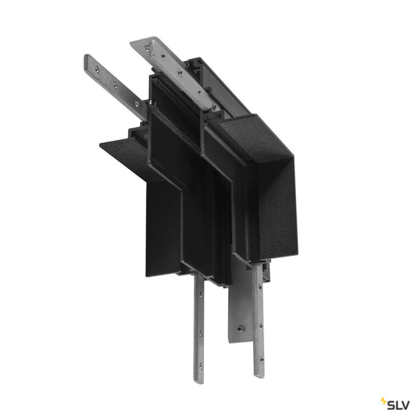 SLV L-connector mechanical, 48V TRACK, for recessed mounting track deep, stereo, black 1006591