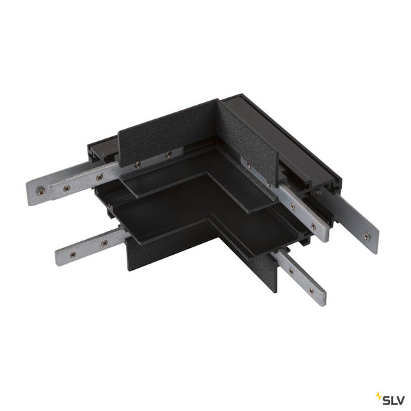 SLV L-connector mechanical, 48V TRACK, for recessed mounting track deep, stereo, black 1006591