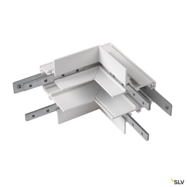 SLV L-connector mechanical, 48V TRACK, for recessed mounting track deep, stereo, white 1006592