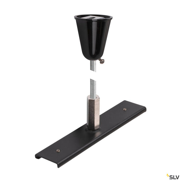 SLV Track reinforcement plate with mounting set, 48V TRACK, 1m rod, black 1006601