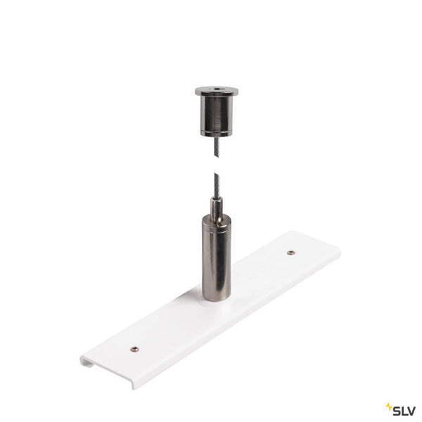 SLV Track reinforcement plate with mounting set, 48V TRACK, 3m wire rope, white 1006604
