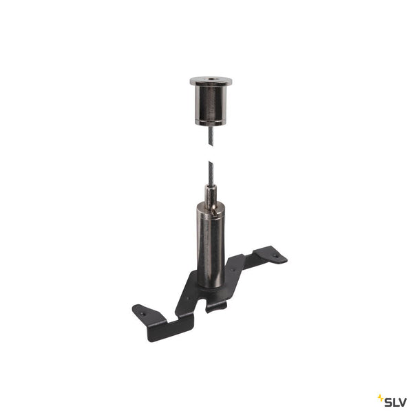 SLV 3m wire rope pendant suspension, 48V TRACK, black 1006607