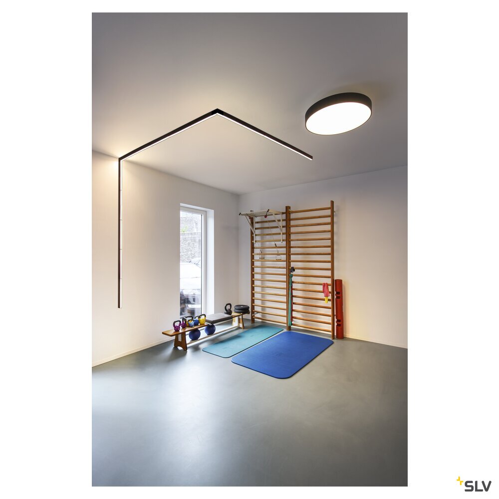 SLV MEDO® PRO 60, wall- and ceiling-mounted light, round, 3000/4000K, 39W, DALI, Touch, 80°, UGR<19, black 1007300