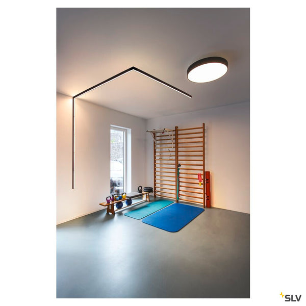 SLV MEDO® PRO 60, wall- and ceiling-mounted light, round, 3000/4000K, 39W, DALI, Touch, 80°, UGR<19, black 1007300