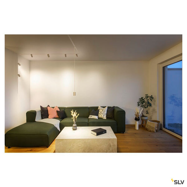 SLV NUMINOS® XS 48V TRACK, DALI, pendant light, white / white, 8.7W, 700lm, 3000K, CRI90, 40° 1006790