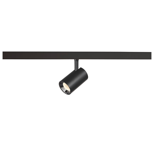 SLV NUMINOS® XS, 48V spotlight, round, 4000 K, 8.7 W, DALI 2, 55°, matt black / glossy chrome 1006695