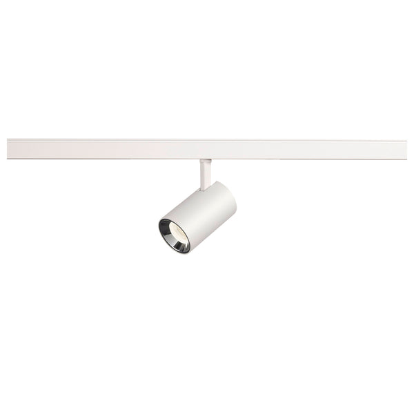 SLV NUMINOS® XS, 48V spotlight, round, 4000 K, 8.7 W, DALI 2, 20°, matt white / glossy chrome 1006698
