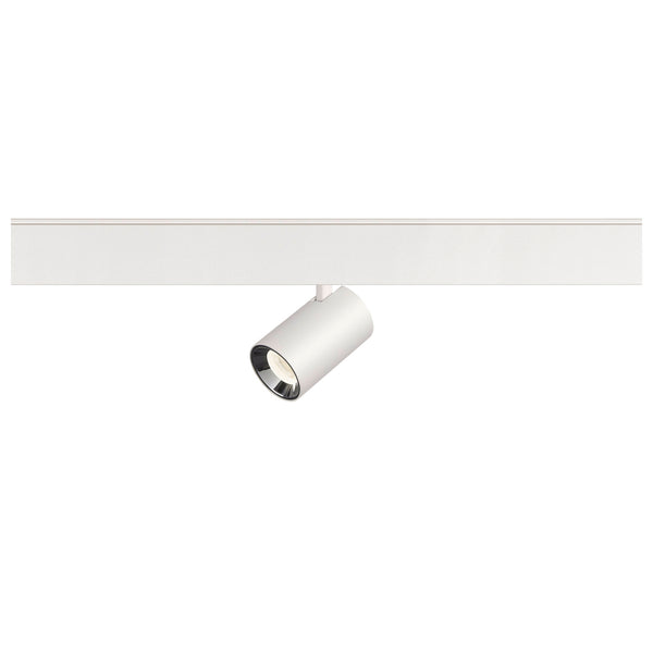 SLV NUMINOS® XS, 48V spotlight, round, 4000 K, 8.7 W, DALI 2, 40°, matt white / glossy chrome 1006701